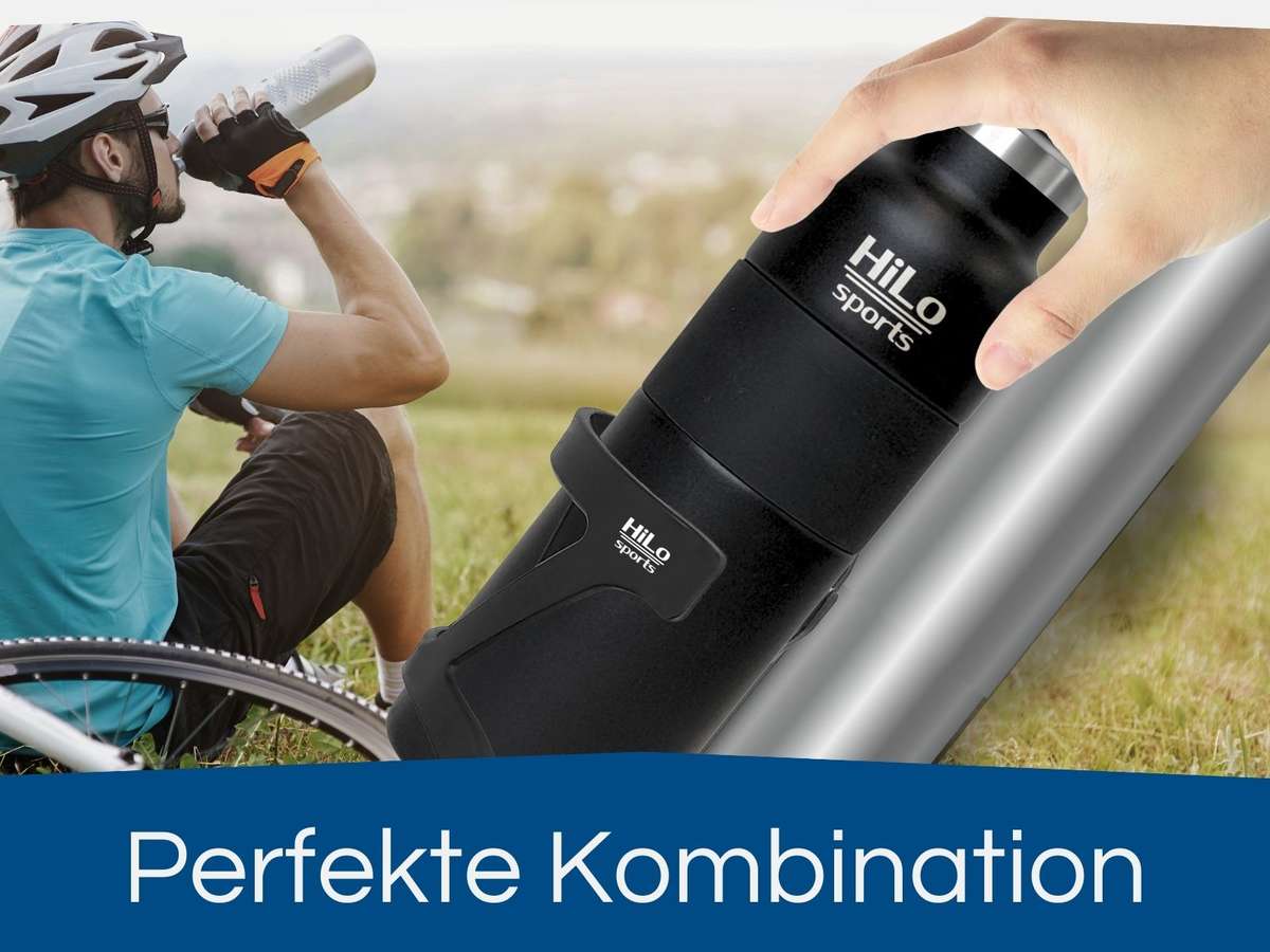 Getränkeflasche Fahrrad aus Edelstahl mit seitlichem Halter