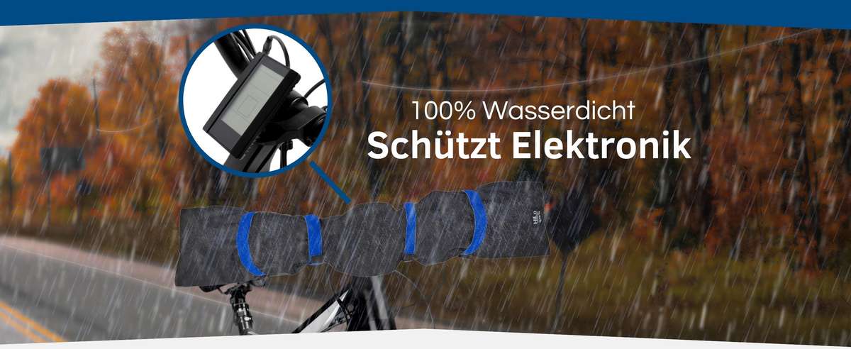 Wasserdichter Transportschutz für Fahrrad Lenker.