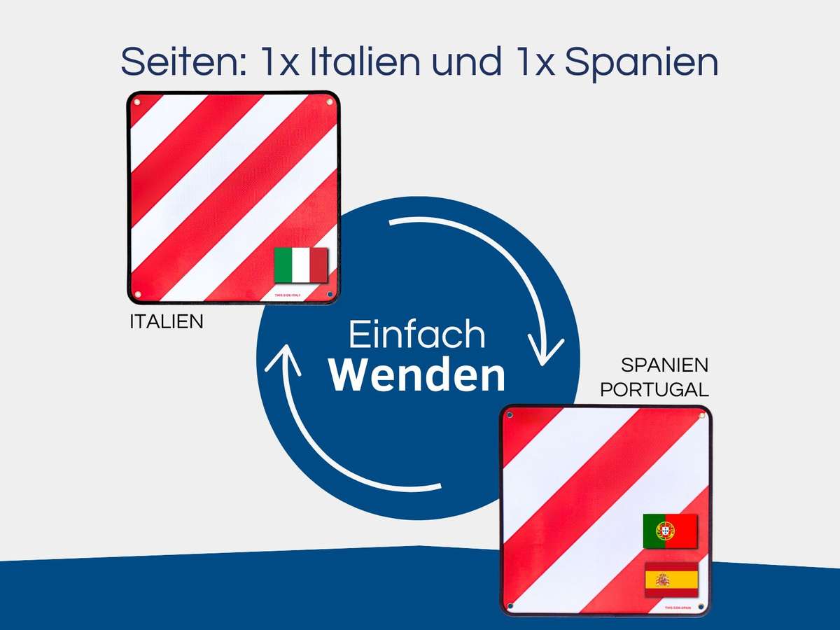 Warntafel für Fahrradträger Italien Warntafel für Fahrradträger Italien