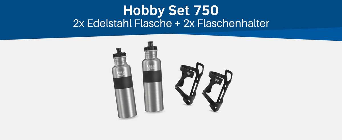 Fahrrad Trinkflasche mit Halterung Set