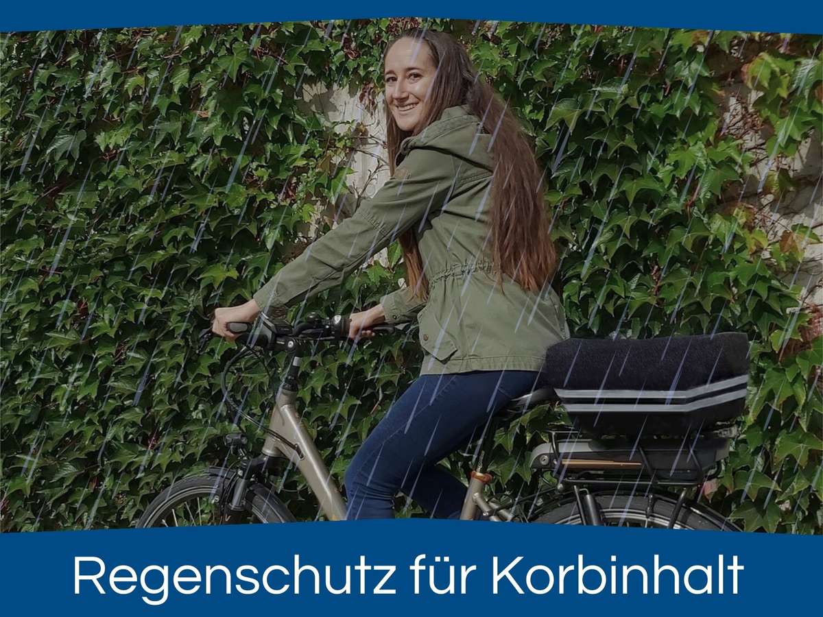 Regenschutz für Fahrradkorb