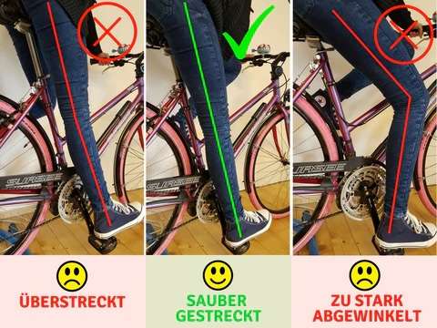 Fahrradsattel einstellen Fersenmethode