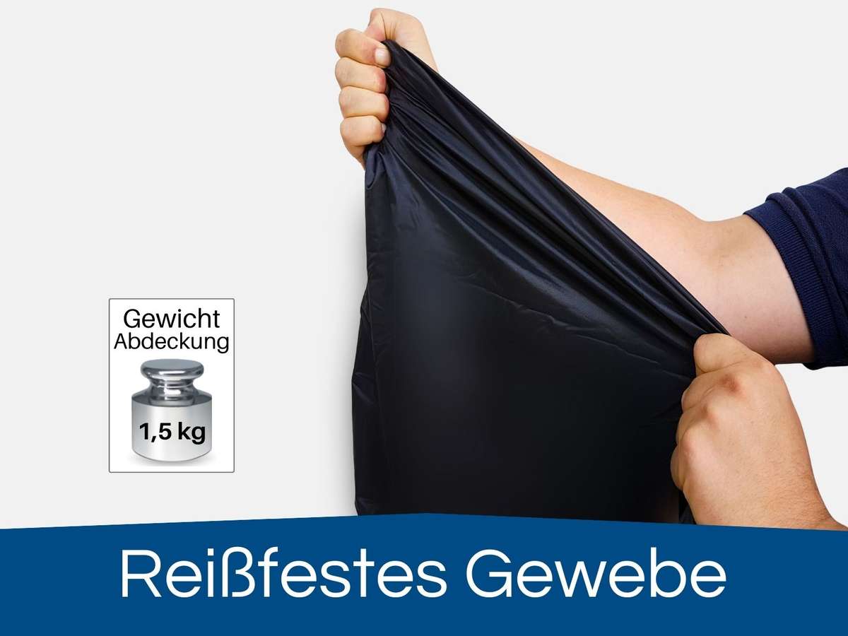 Die Fahrrad Plane wiegt 1,3 Kilogramm