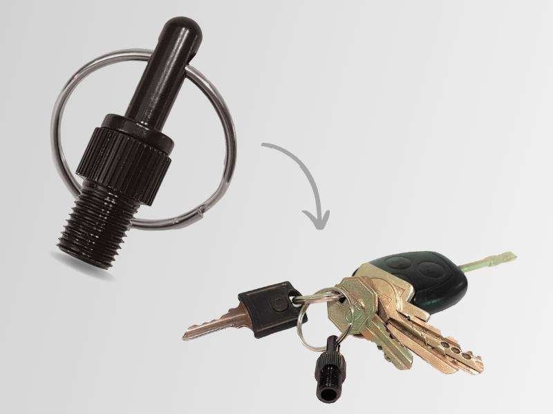 Zusätzlich zu den Fahrrad Ventiladapter bekommst du einen Schlüsselanhänger dazu.