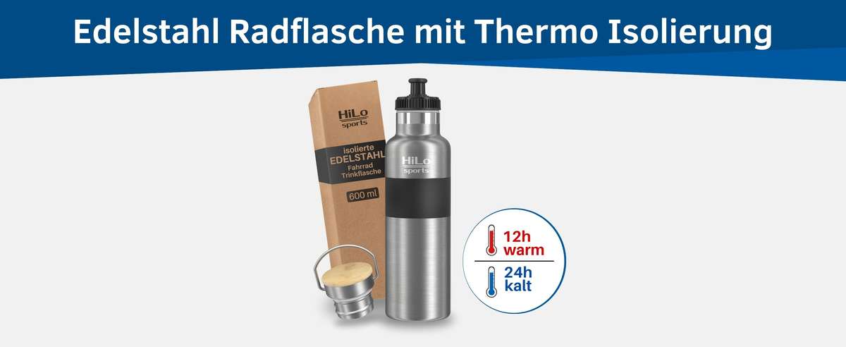 Edelstahl Radflasche mit Isolierung