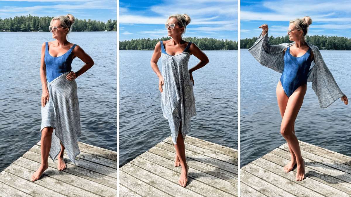 Diane Kroe multifunctional Carry-on Cozy in Sky Linen Santorini Slub