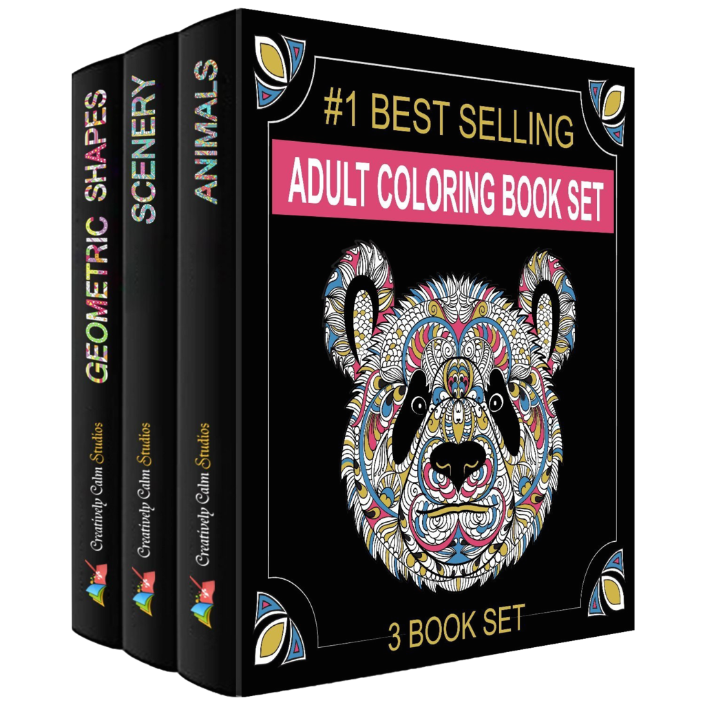 Bundle of All THREE Of Our Adult Coloring Book Sets (9 Total Books)