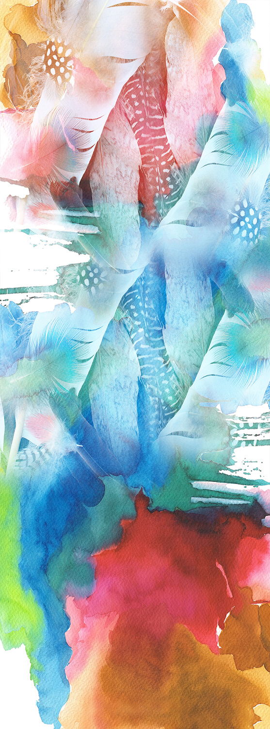 R Culturi Feathers Scarf Original Artwork R Culturi Feathers Scarf Original Artwork