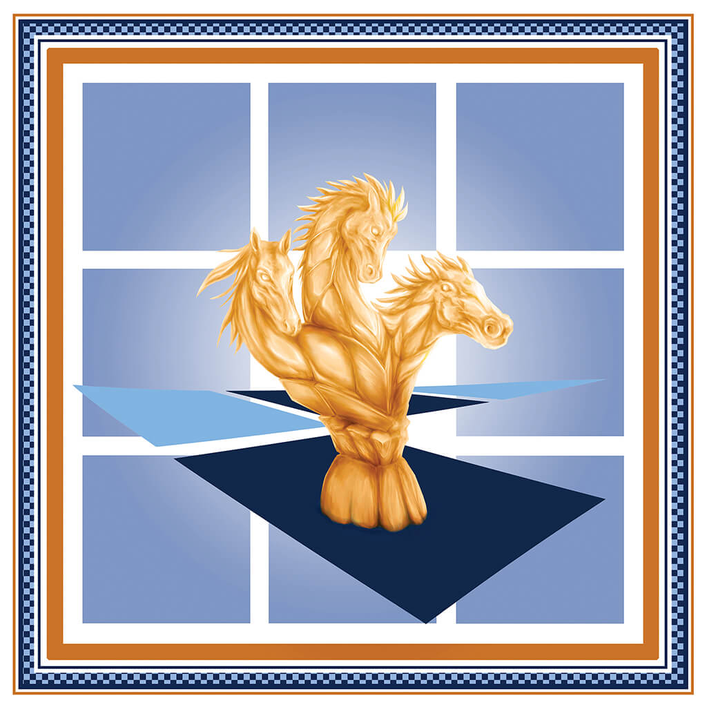 R Culturi Knight's Move Pocket Square Original Artwork R Culturi Knight's Move Pocket Square Original Artwork