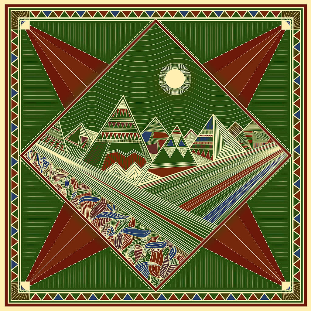 R Culturi Carpathians Pocket Square Original Artwork R Culturi Carpathians Pocket Square Original Artwork