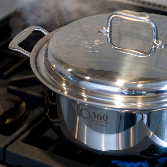 360 Cookware 4 Quart Stainless Steel Stock Pot