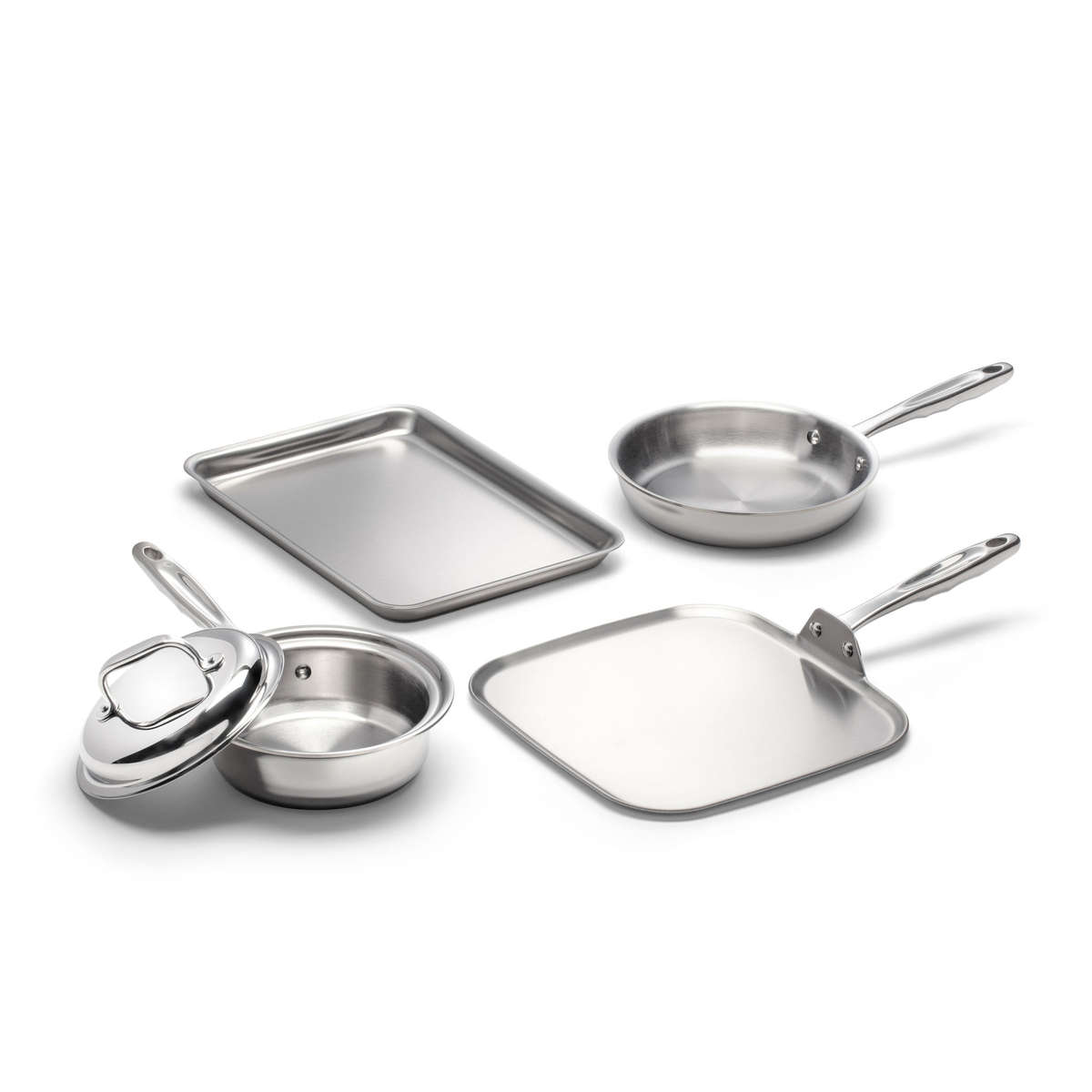 Cook N Home 8 Piece Stainless Steel Cookware Set, Silver