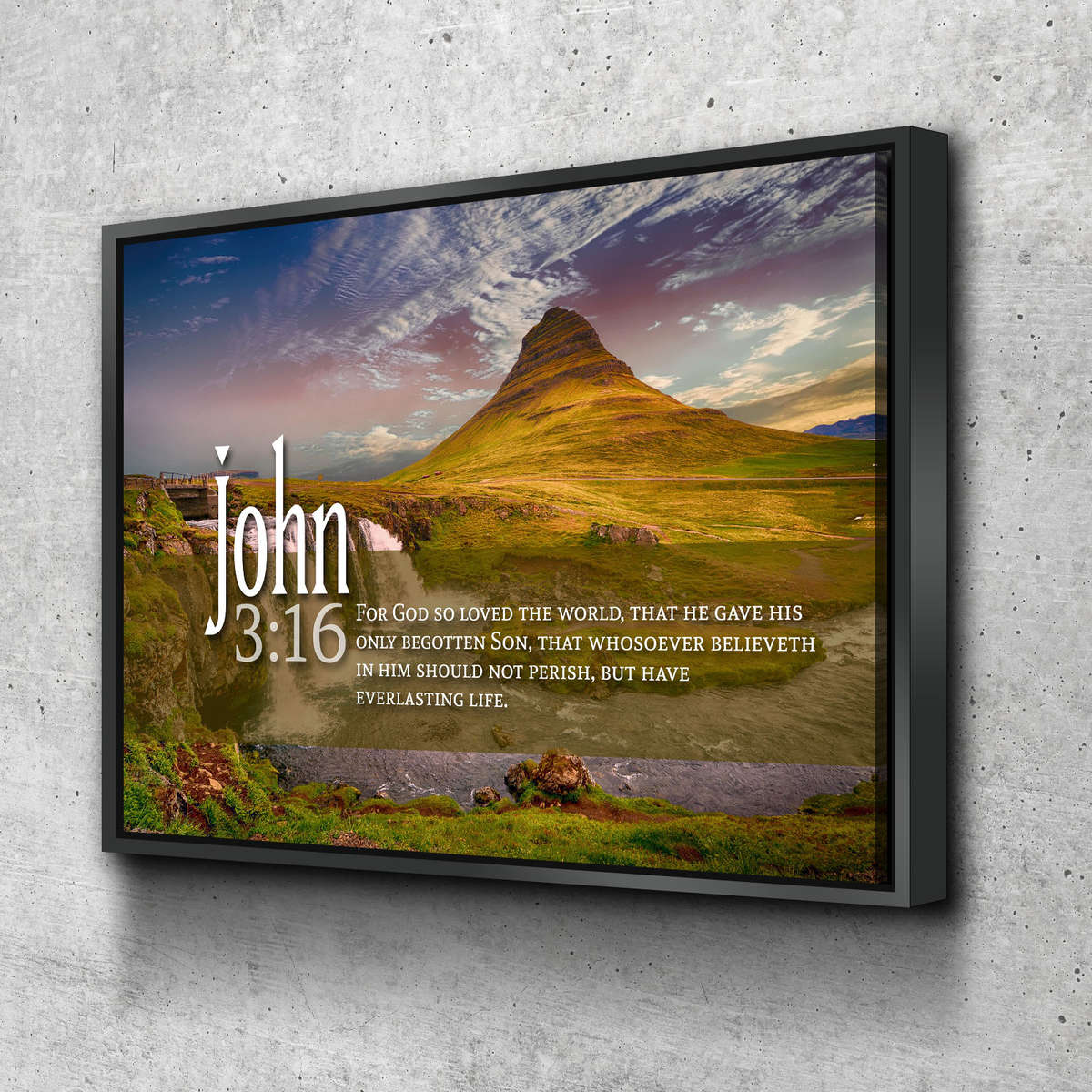 John 3:16 KJV #27 Bible Verse Canvas Wall Art