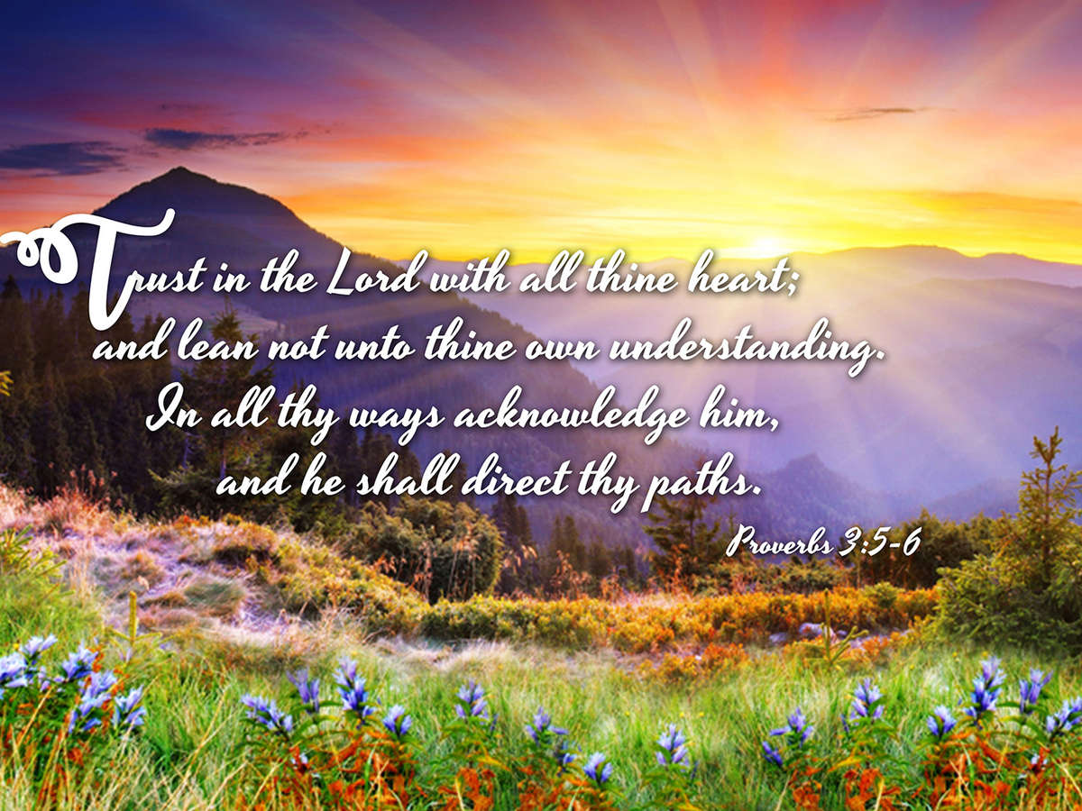 Proverbs 3:5-6 #1 KJV 'Trust in the Lord' Christian Scripture Wall Art