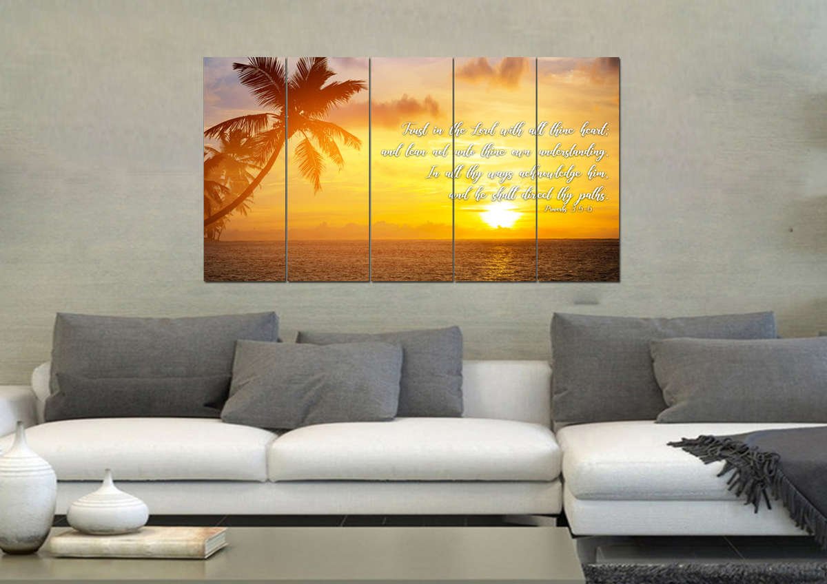 proverbs 3 5 6 canvas wall art home decor in bedroom