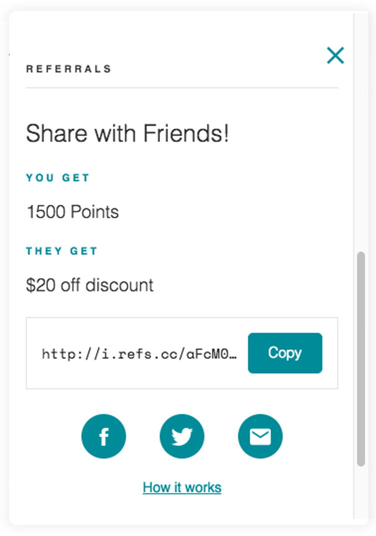 The Design Edit Loyalty Program Earning Points Screen Shot The Design Edit Loyalty Program Earning Points Screen Shot