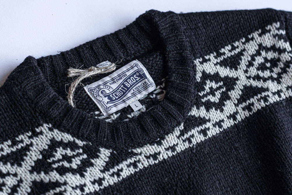 Schott NYC Wool Blend Skull Sweater - Steeltown Garage Co.