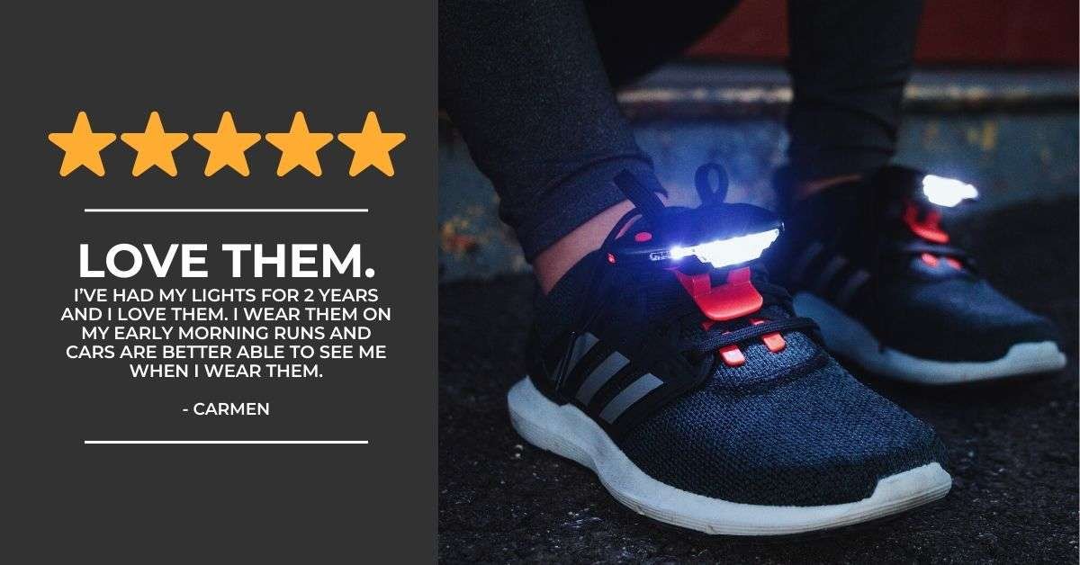 Product Review of Night Runners . Shoe Lights For Runners