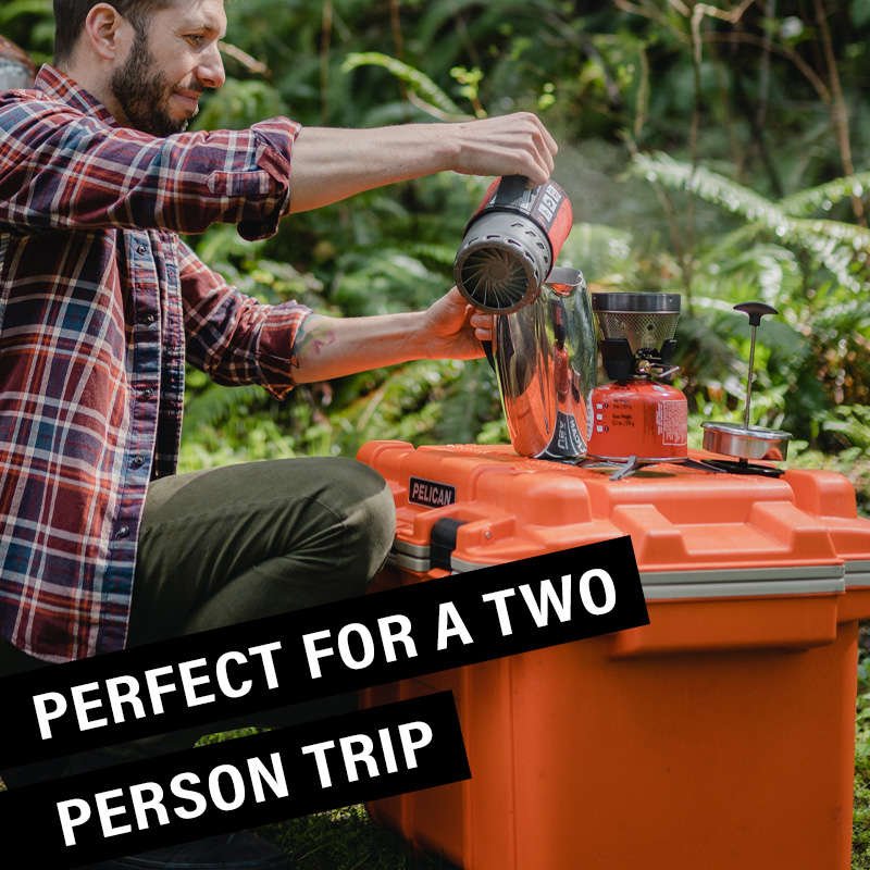 The 30QT Pelican Elite Cooler is perfect for a two person trip.