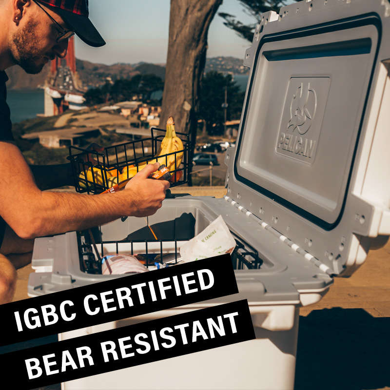 The 70QT Pelican Elite Cooler is certified bear proof from the IGBC.