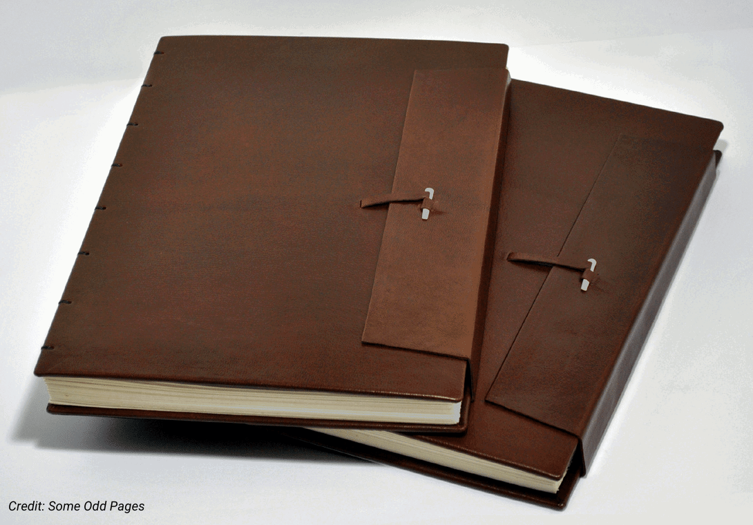 Leather book bindings