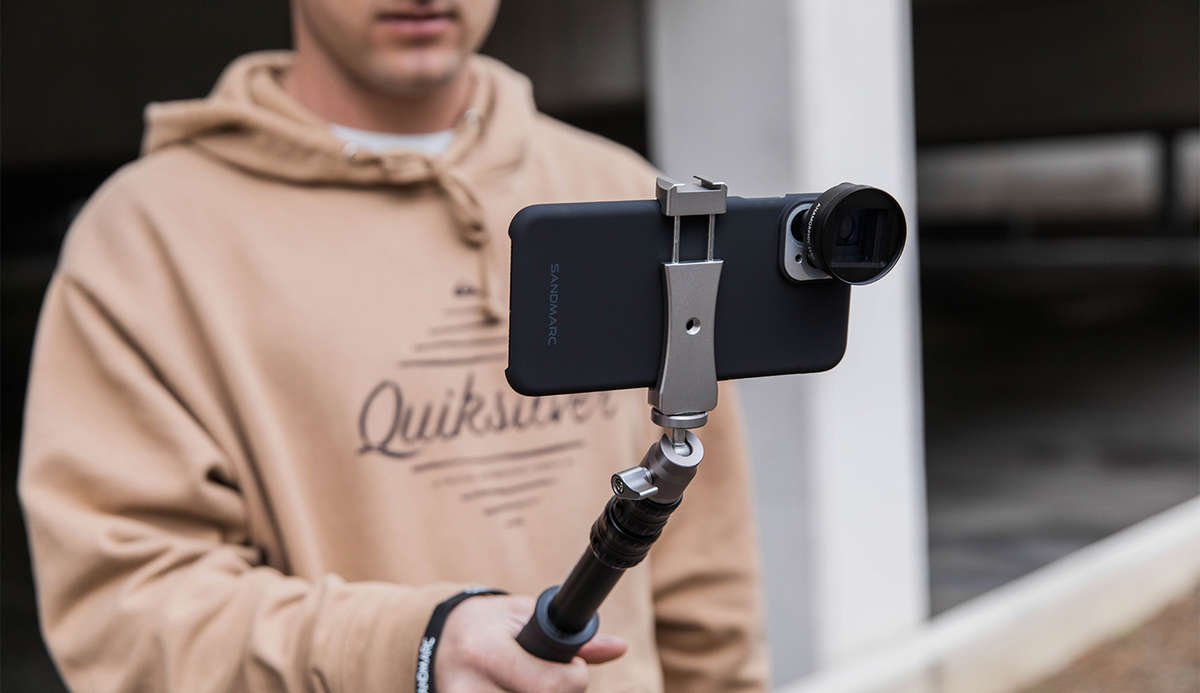 Perche Selfie Metal pour IPHONE 12 Pro Max avec Cable Jack Selfie Stick  IOS Reglable Bouton Photo (OR)