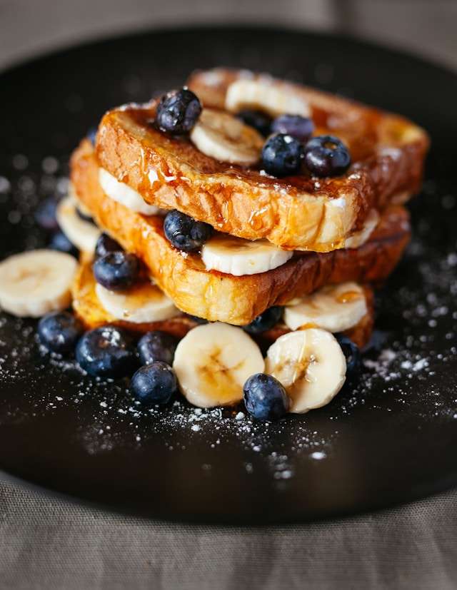 Food photography image of a stack of pancakes