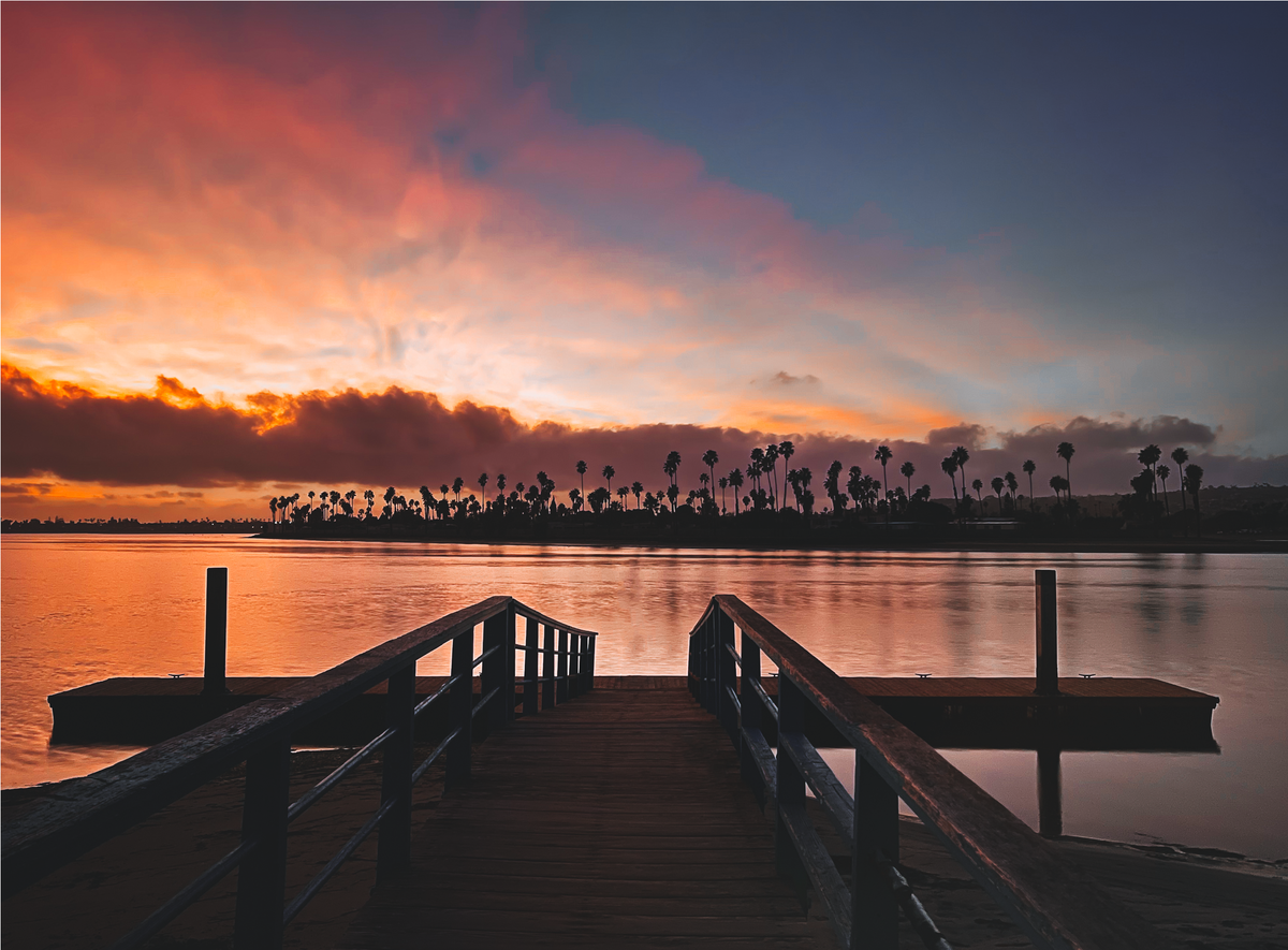 San Diego sunset image of the sea