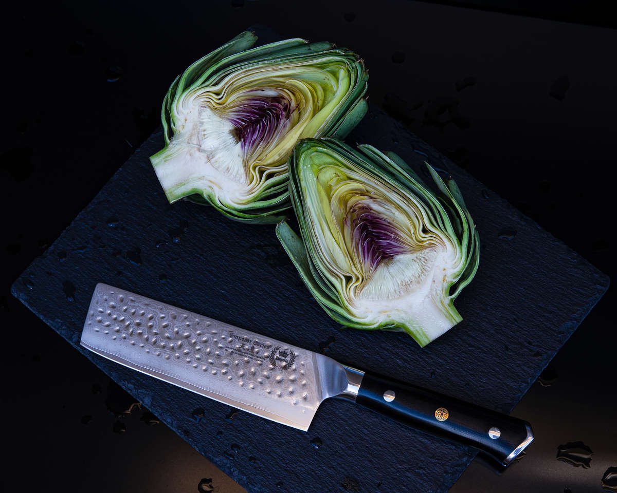 Regalia Emperor Series 8” Chef Knife w/ Hammered Finish AUS10V Japanes –  Regalia Knives
