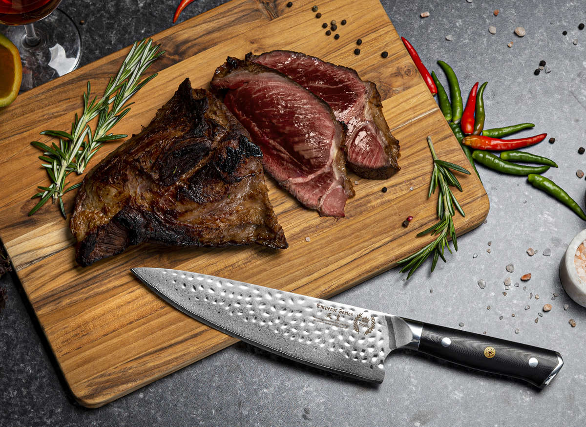 Mosaic Damascus Chef Knife