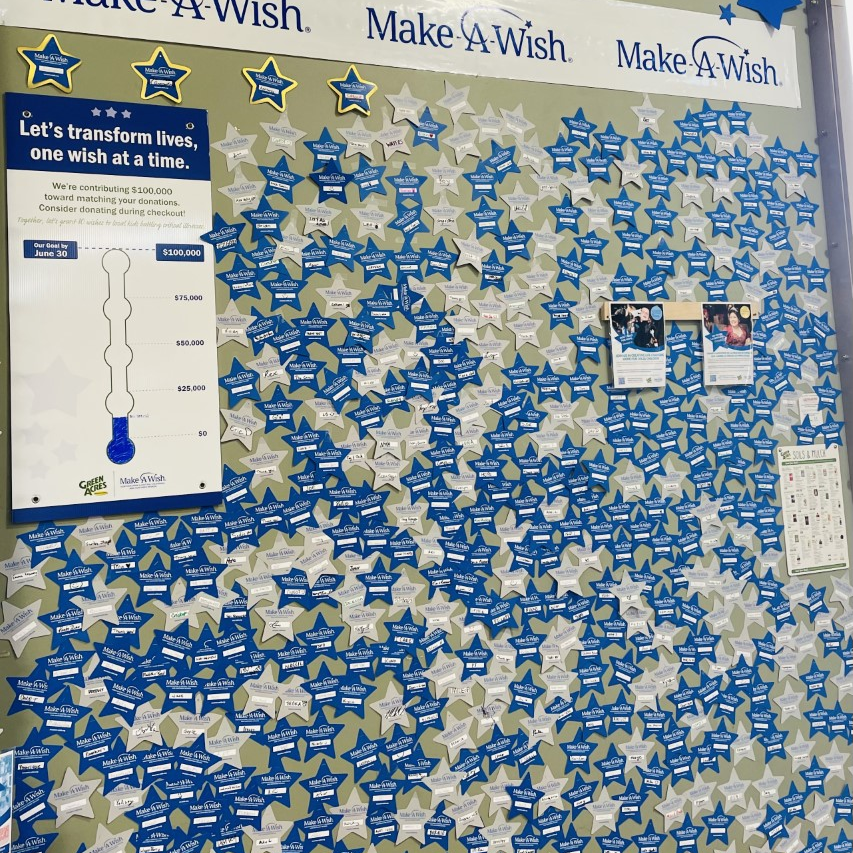 Donation Wall at Our Elk Grove Location