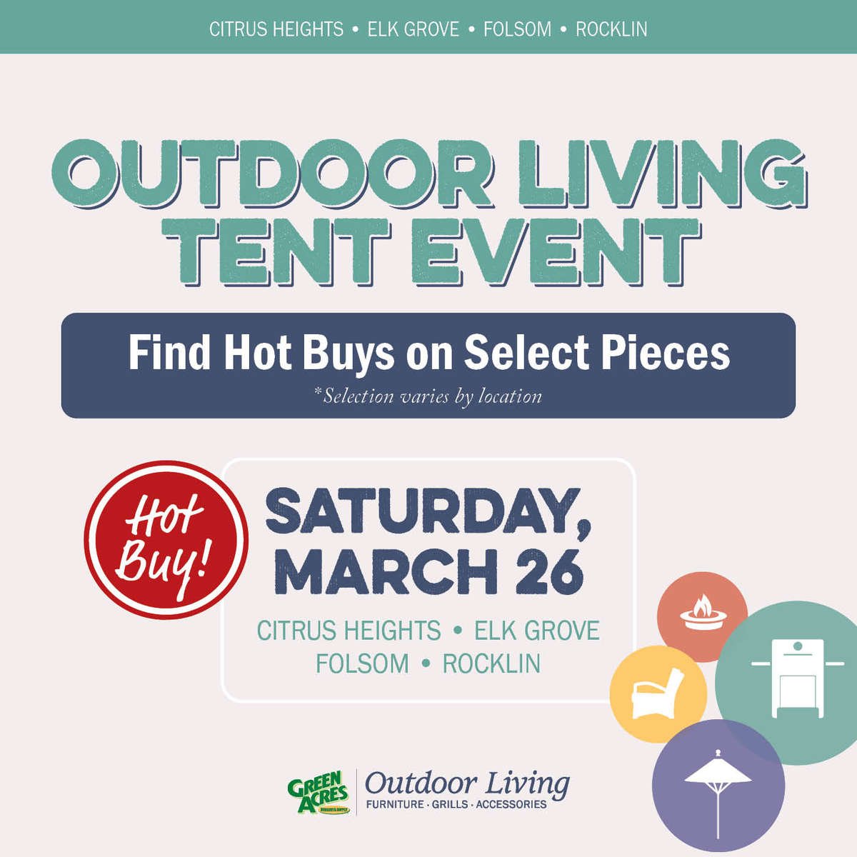 Outdoor Living Tent Event graphic