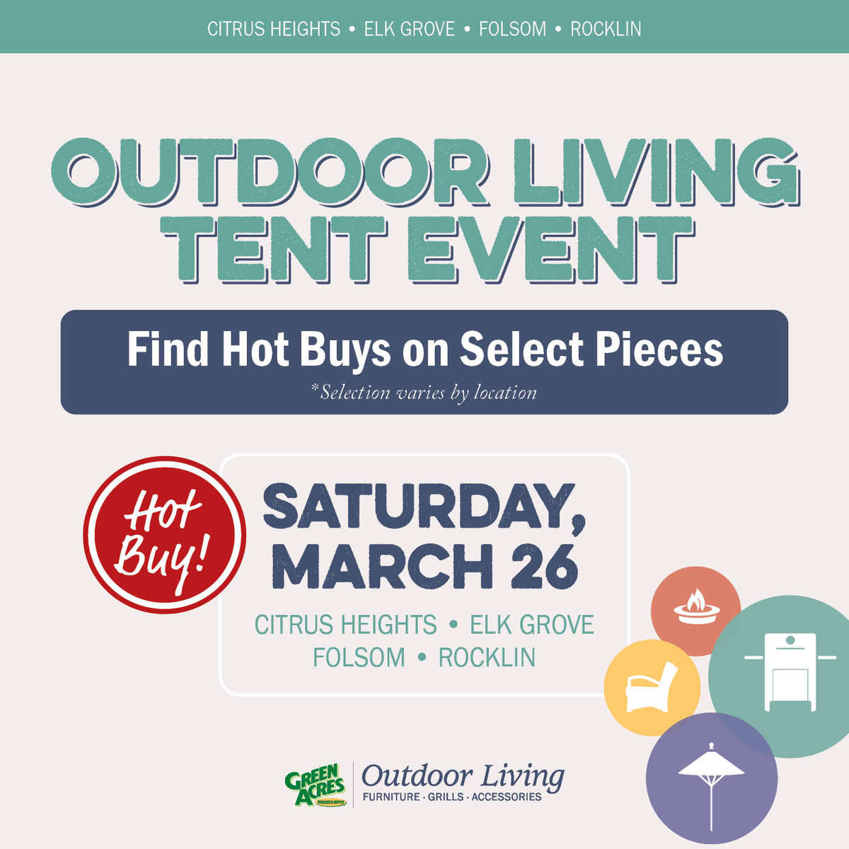 Outdoor Living Tent Event graphic