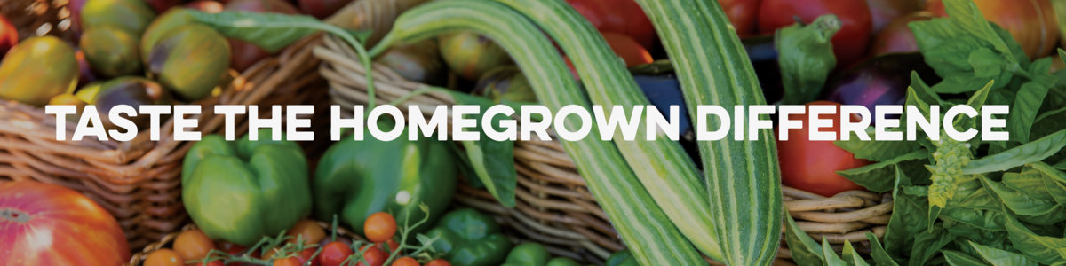 Homegrown Tastes Better. Image: Veggie table.