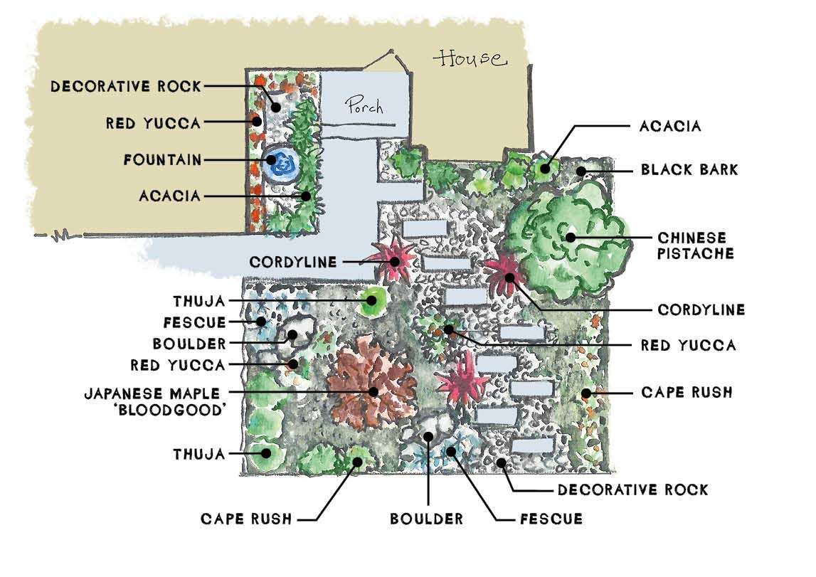 Contemporary landscape plant diagram