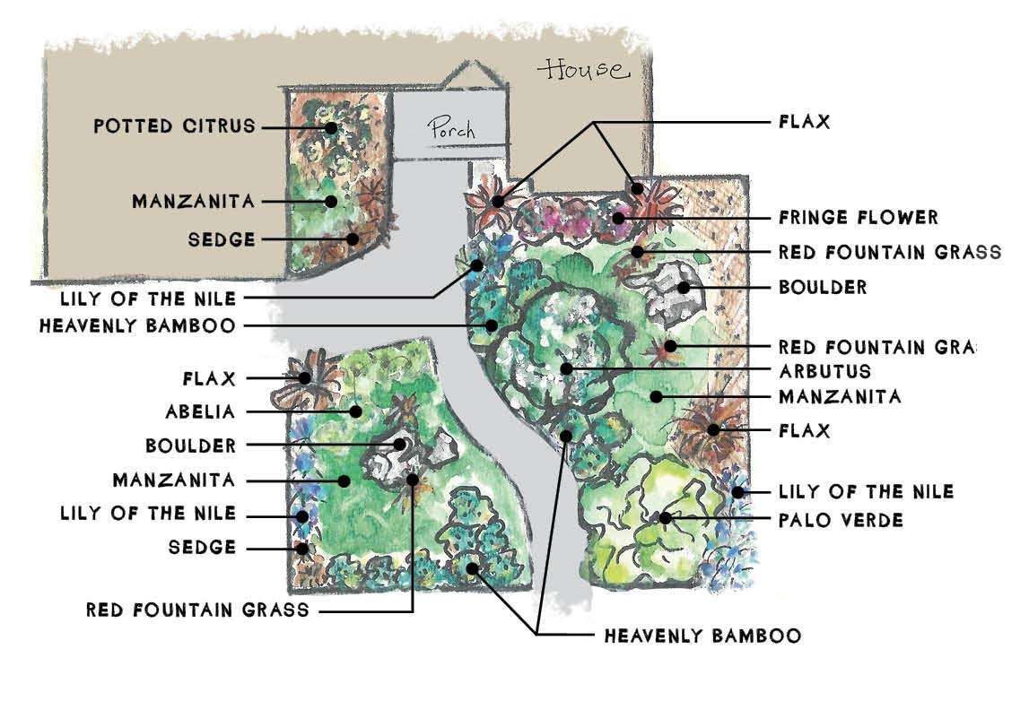 Mediterranean Landscape Plant Diagram