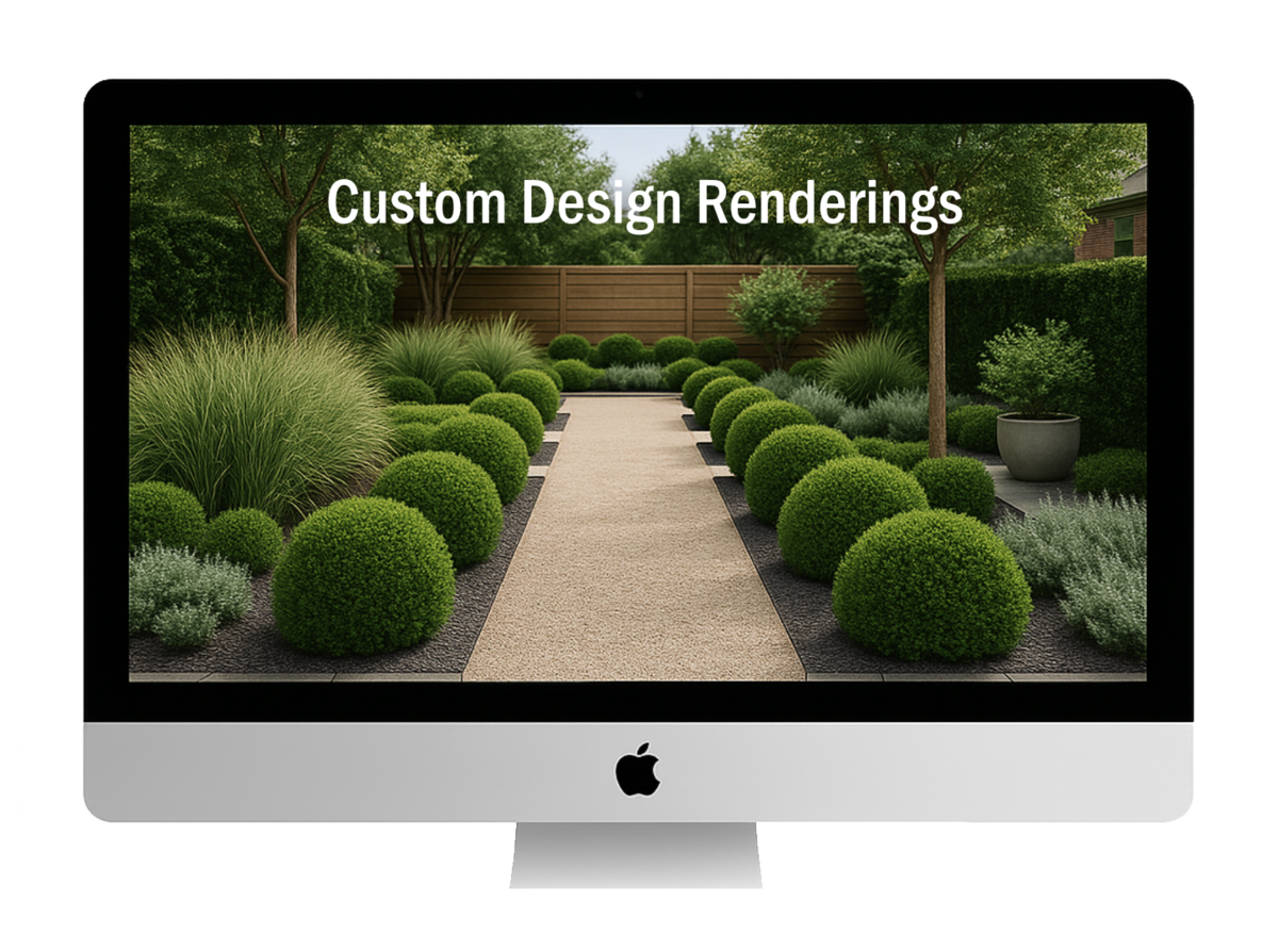Rendering design for a garden