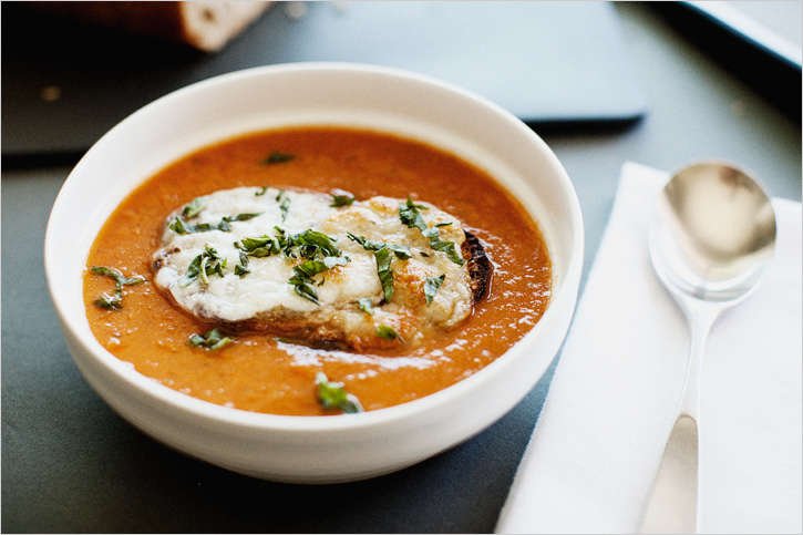 Bowl of roasted tomato soup