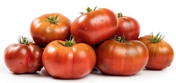 Stack of ripe, red tomatoes