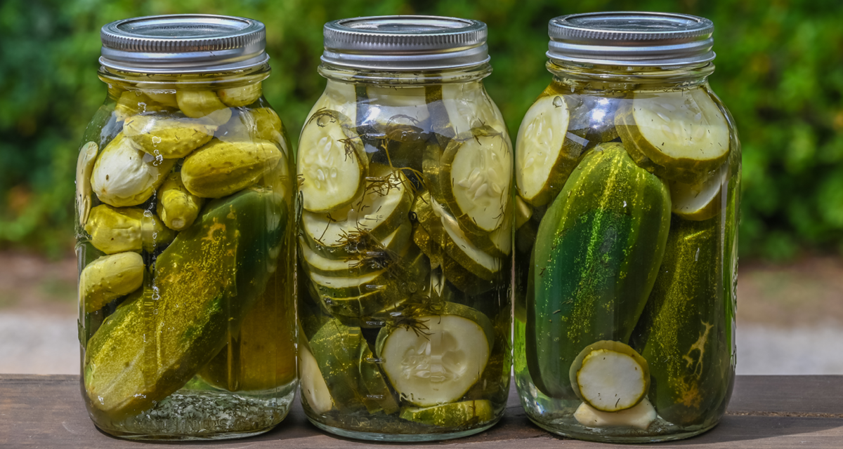 Homemade pickles in Jar 