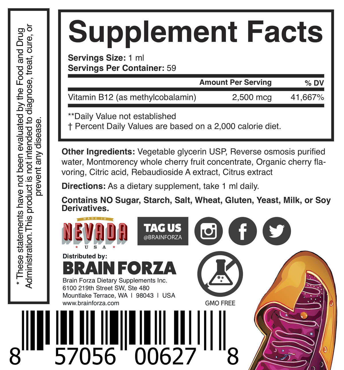 Brain Forza All-Natural Liquid Vitamin B12 2500 Benefits