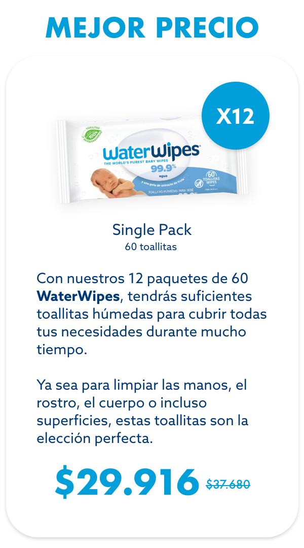 Waterwipes - Pack Toallitas Húmedas Mega Value - 12 x 60 Bio