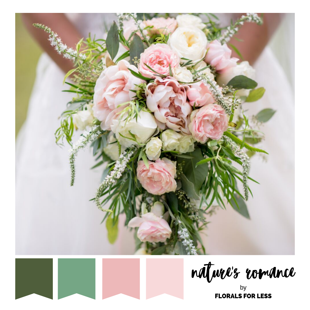 soft romantic wedding colour palette and artificial flowers
