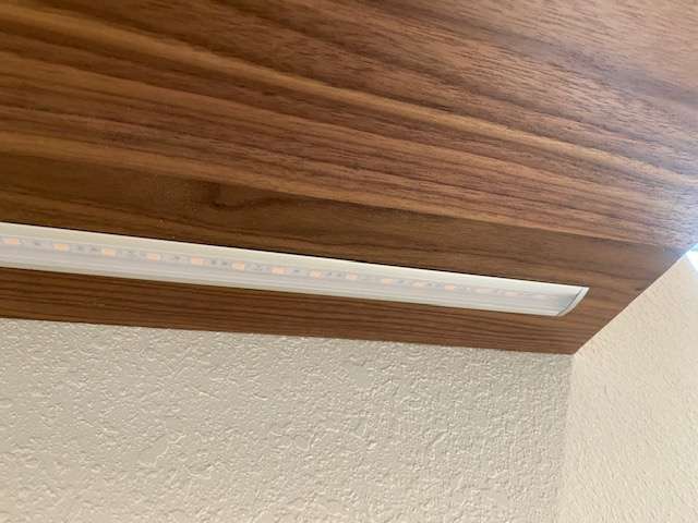 Recessed led strip in bookshelf Recessed led strip in bookshelf