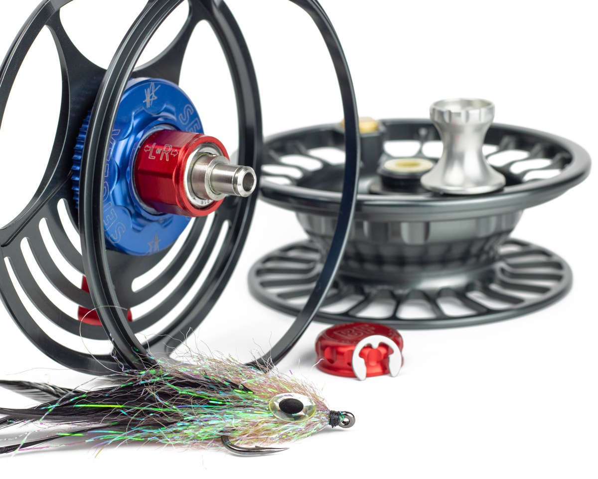 Seigler Saltwater fly reel taken apart by a giant trevally fly.