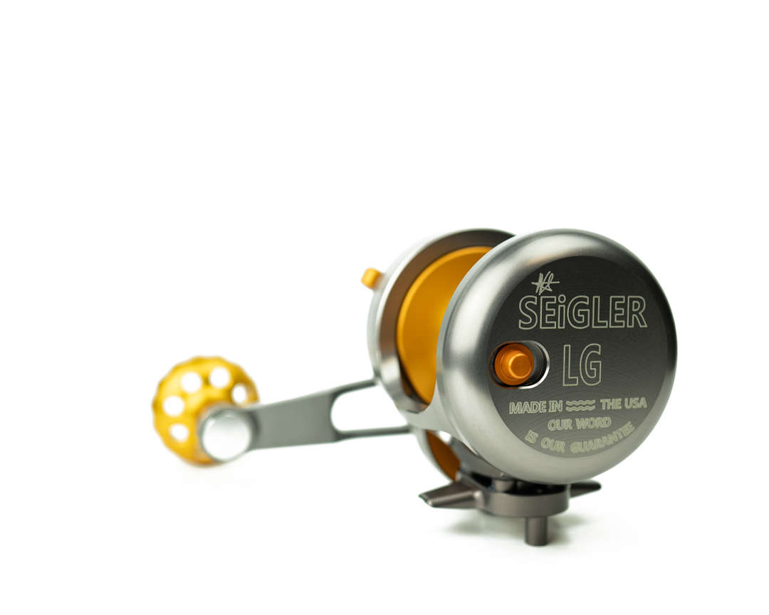 seigler custom fishing reel with orange accents. seigler custom fishing reel with orange accents.