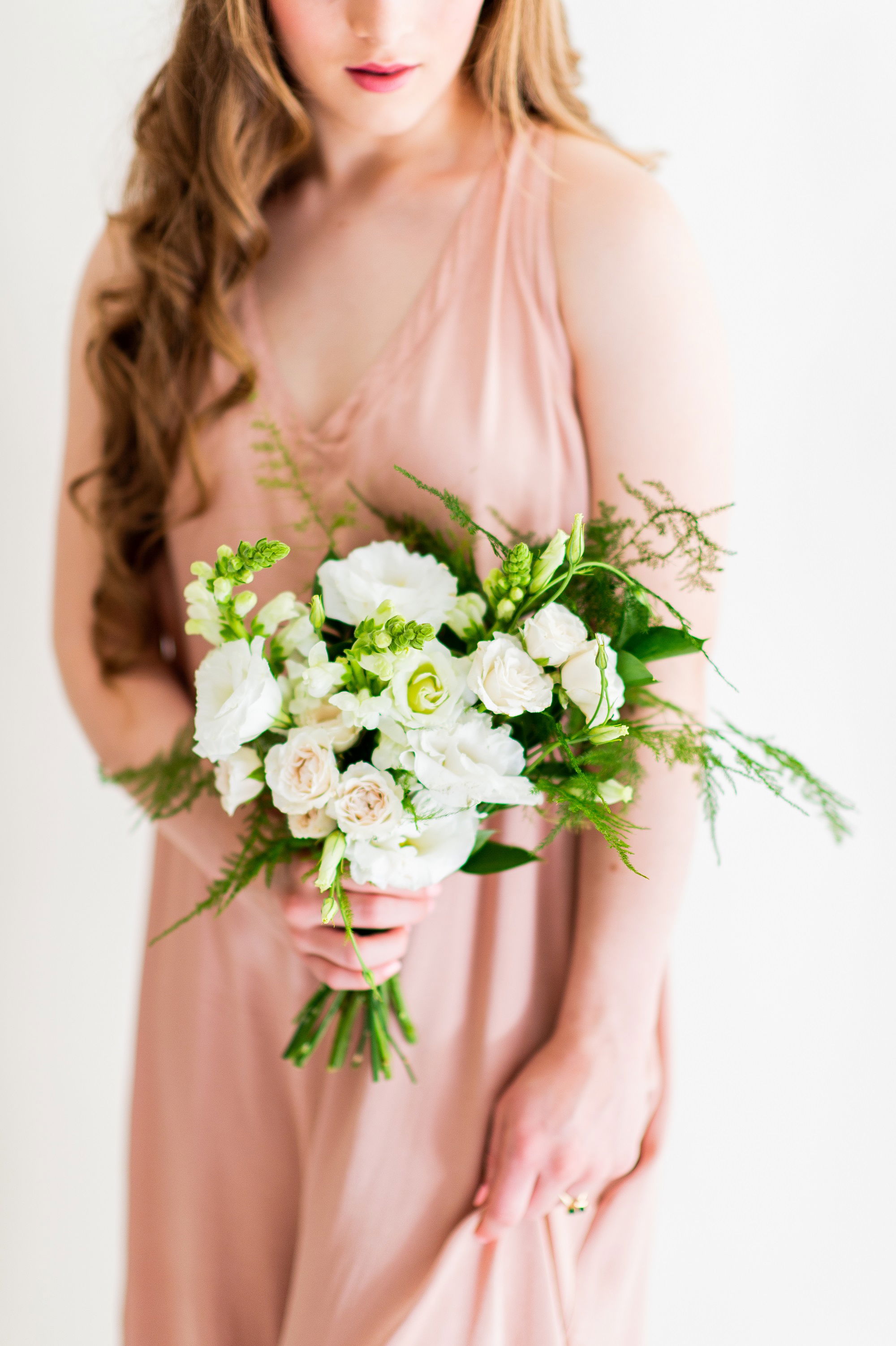 Flower Moxie, DIY Bridesmaid Bouquet, Plumosa Bouquet, fern wedding, cream and green wedding Flower Moxie, DIY Bridesmaid Bouquet, Plumosa Bouquet, fern wedding, cream and green wedding