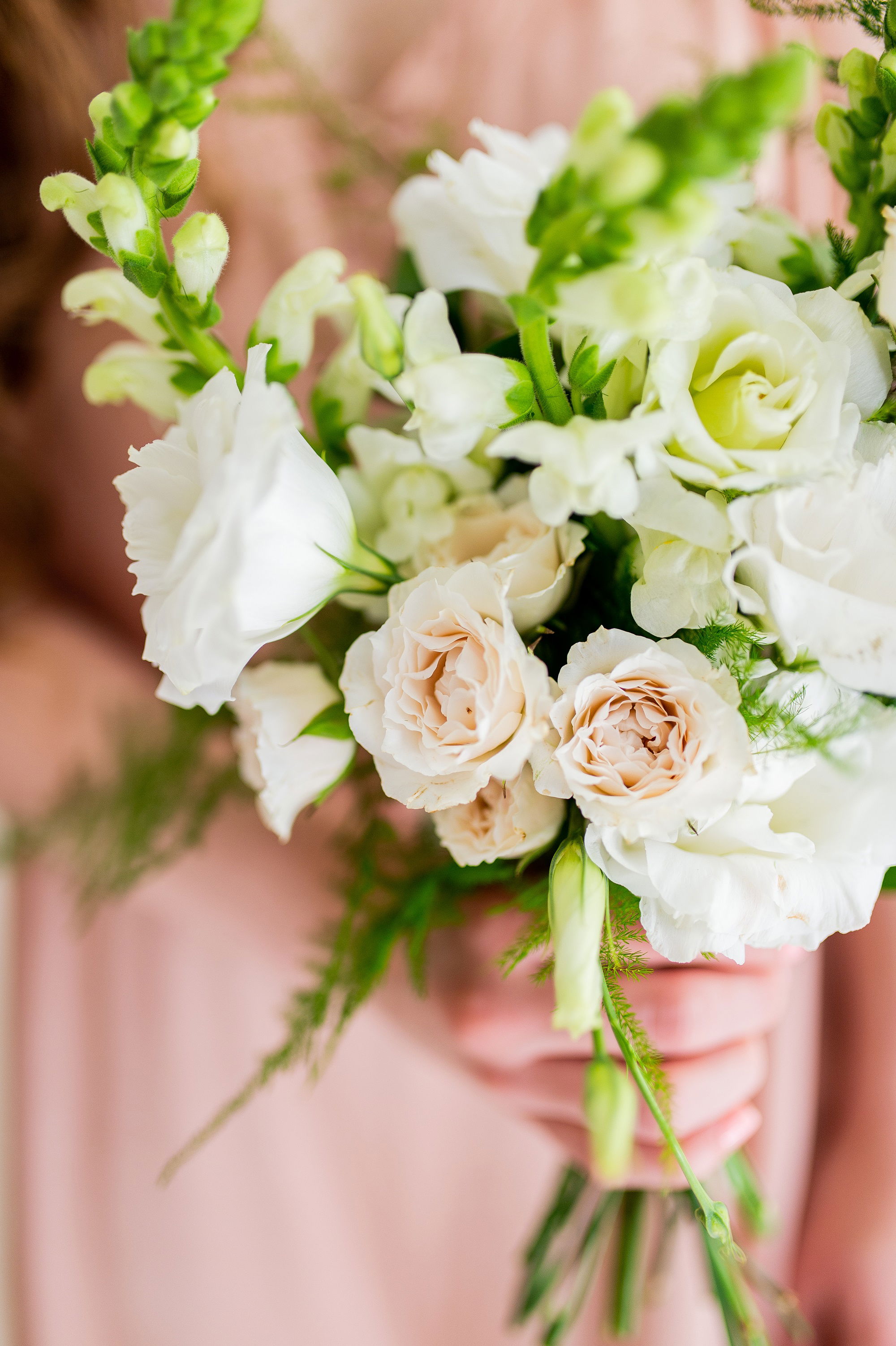 Flower Moxie, DIY Bridesmaid Bouquet, Plumosa Bouquet, fern wedding, cream and green wedding Flower Moxie, DIY Bridesmaid Bouquet, Plumosa Bouquet, fern wedding, cream and green wedding