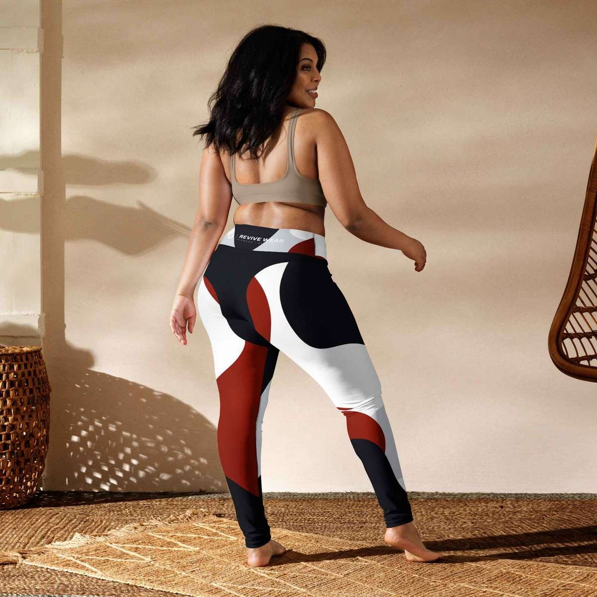 Plus size abstract high waist leggings