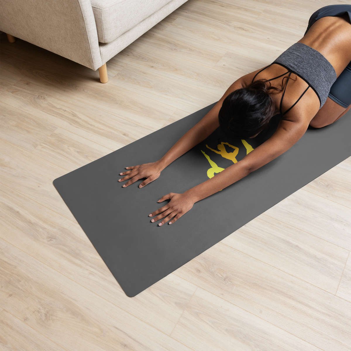 Black thick yoga mat